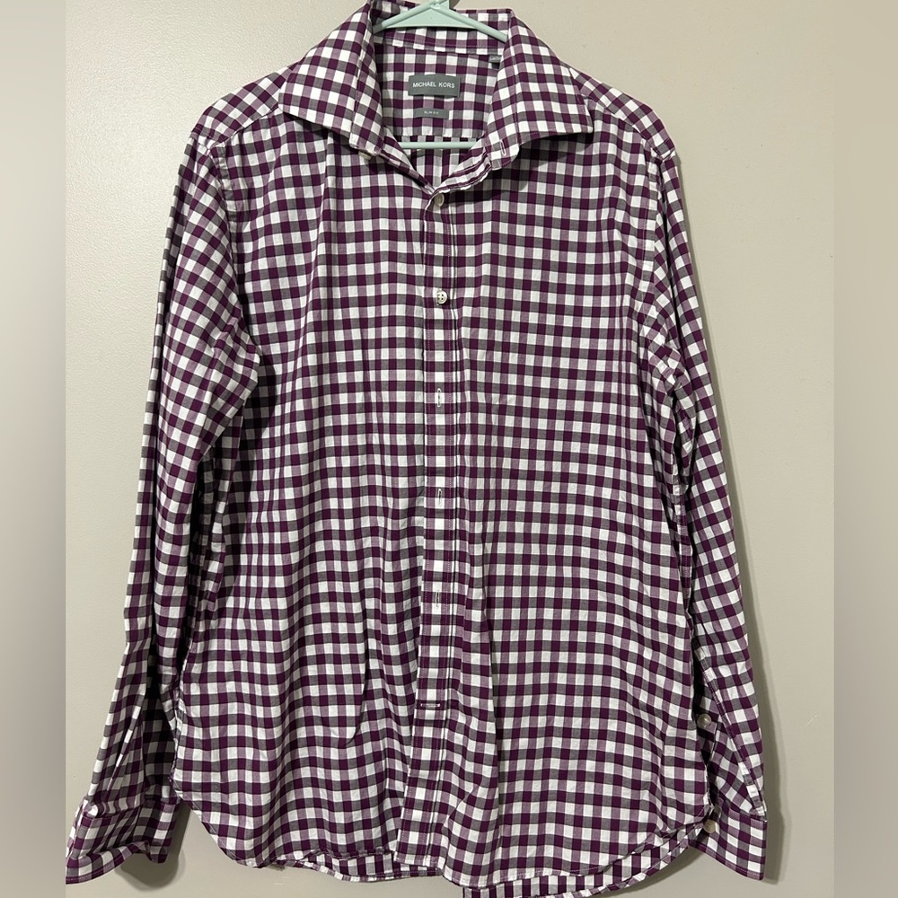 Men’s Michael Kors small checkered shirt Slim Fit Large